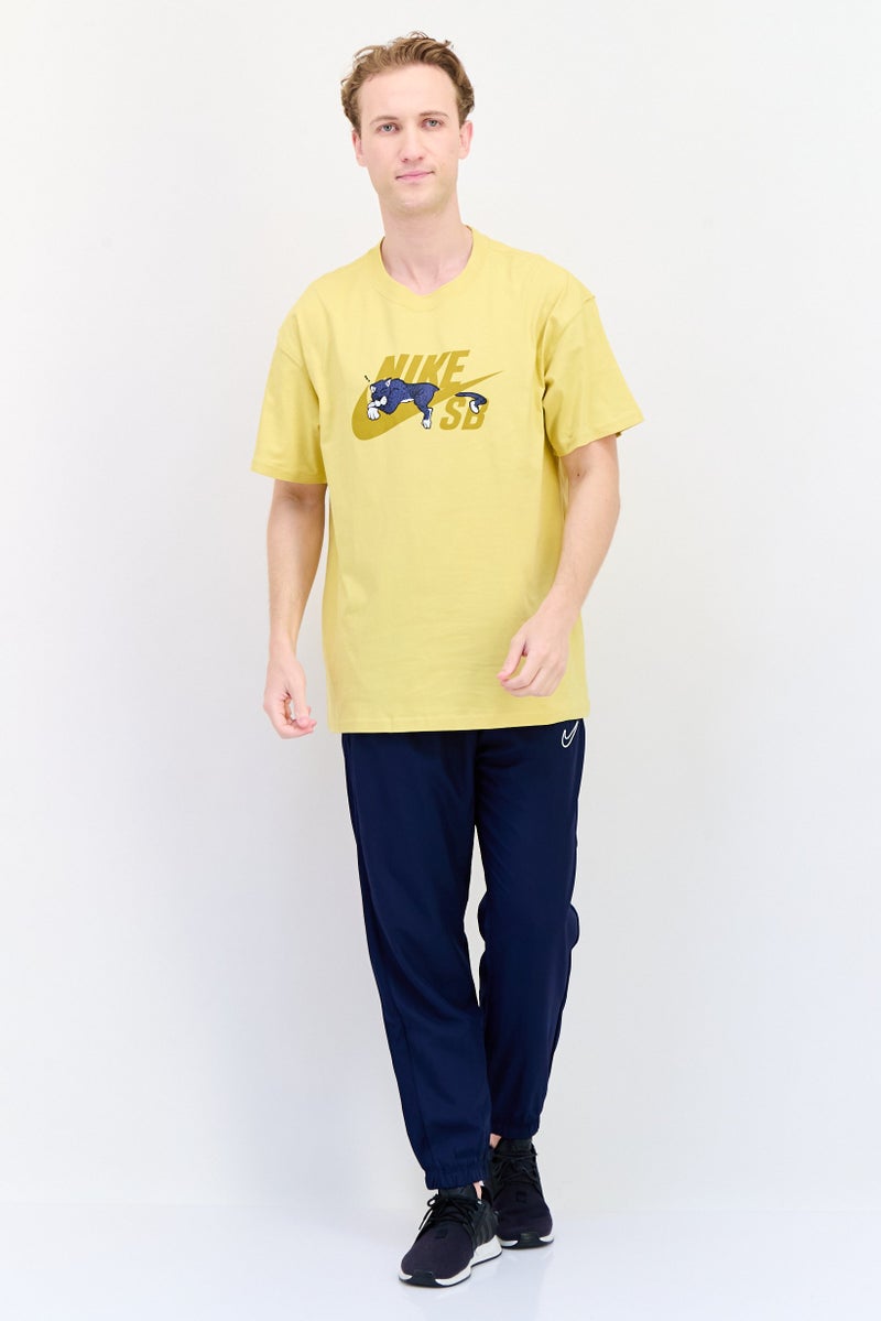 Nike تي شيرتات رياضية للرجال بأكمام قصيرة، للتزلج، أصفر - Image 4